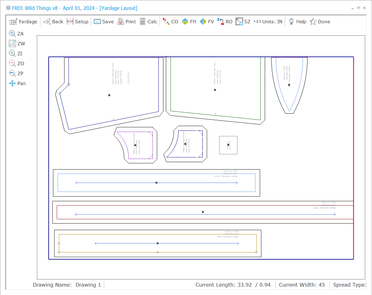 Yardage and Layout